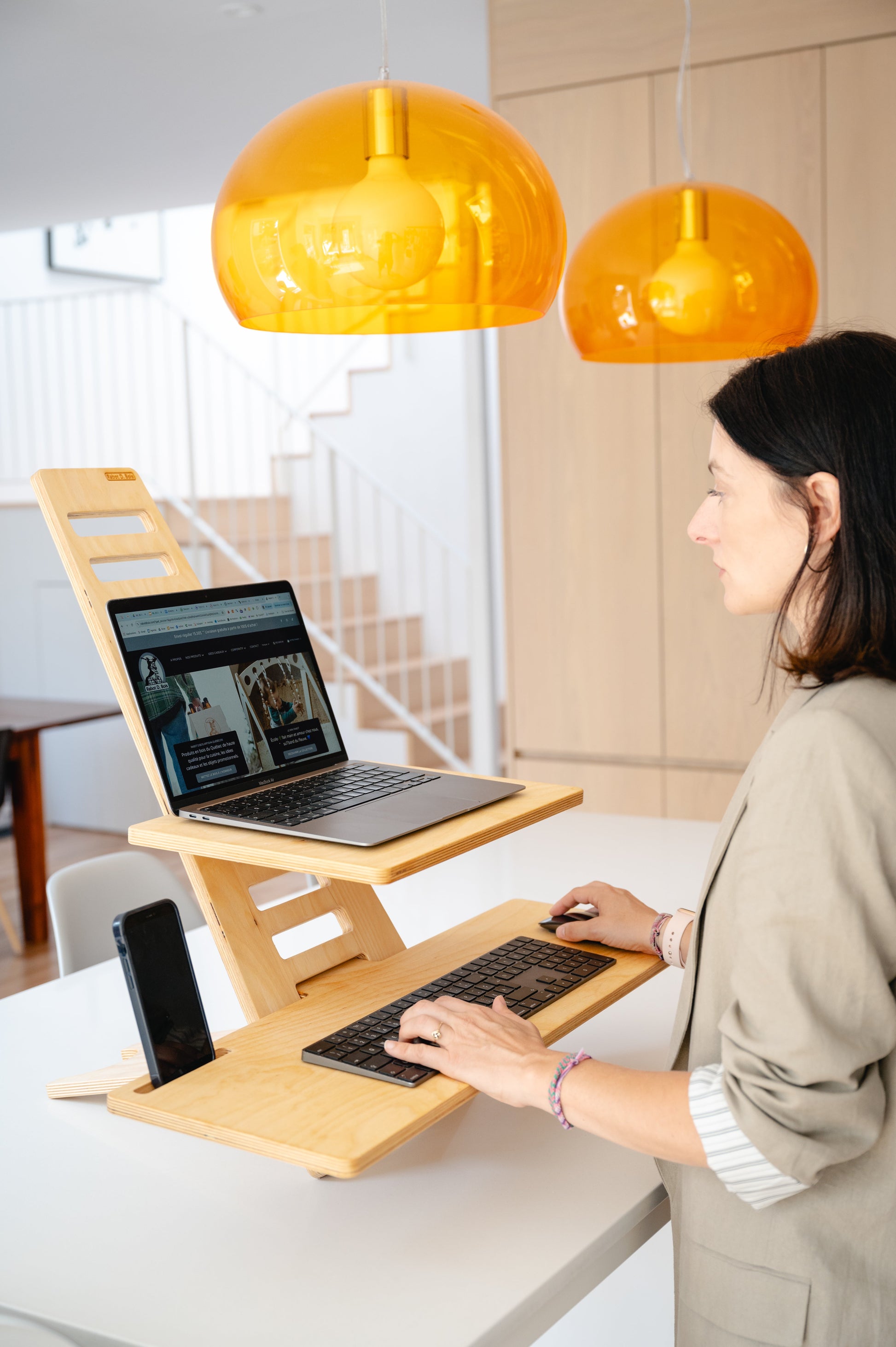 Wooden Sit-Stand Workstation