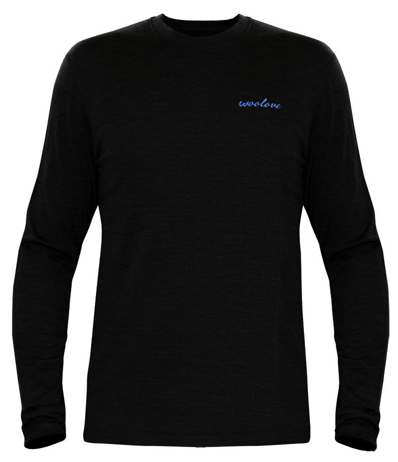 Men's 100% Merino Wool Long Sleeve Crew Neck Shirt 190 GSM