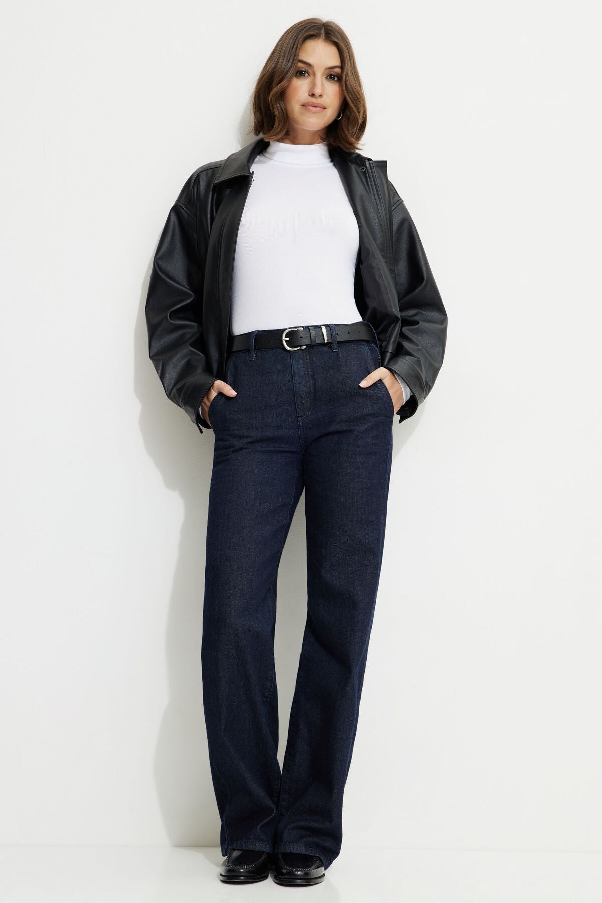 Ribbed Turtleneck T Shirt