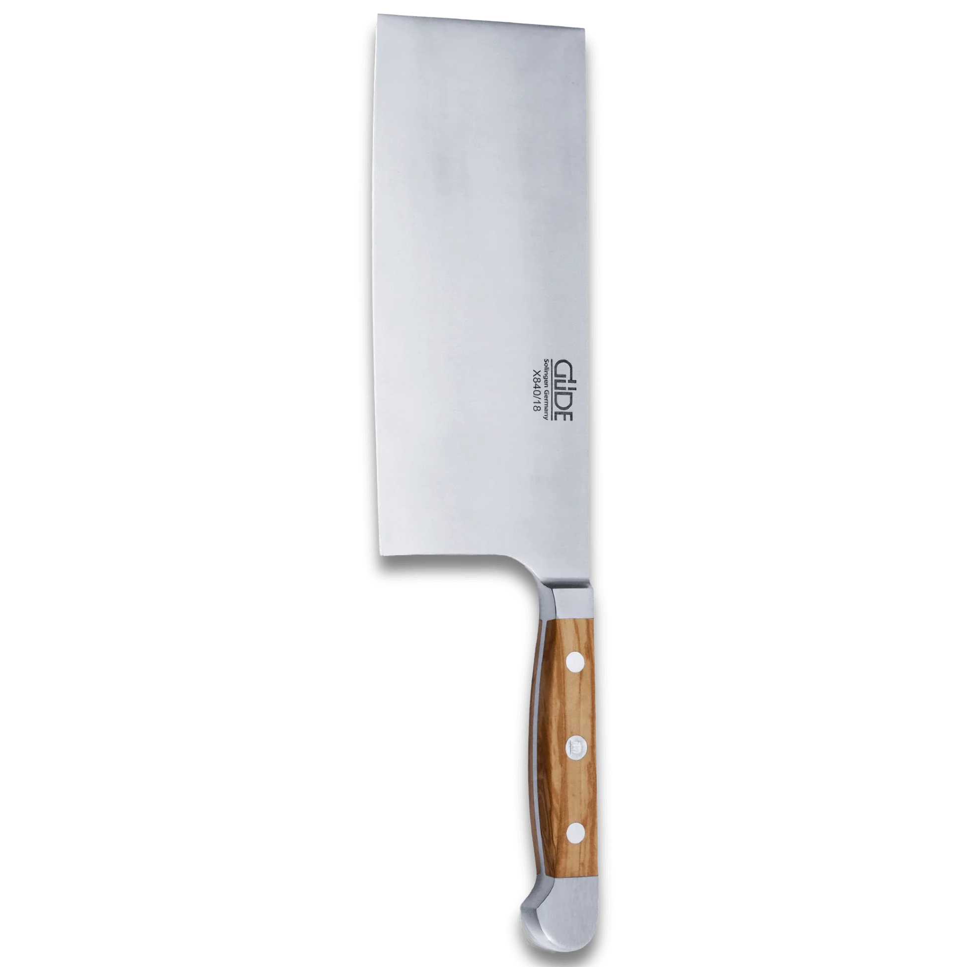 ALPHA OLIVE | Chinese Chef's Knife 8" | Forged Steel / Olive wood handle