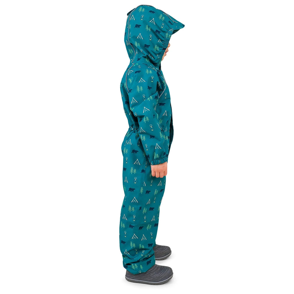 NOUVEAU (vente au détail) Combinaison de pluie/combinaison de jeu imperméable une pièce Puddle-Dry de janvier et juillet avec imprimé camp d'été 🍁