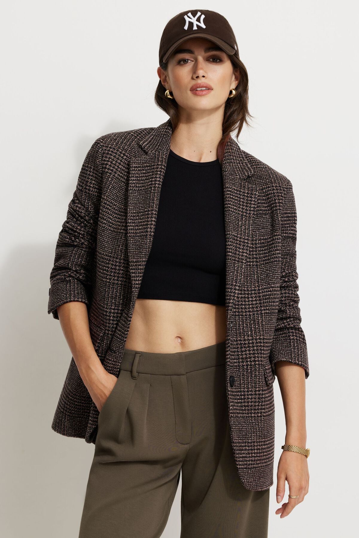 Blazer surdimensionné à carreaux Diana