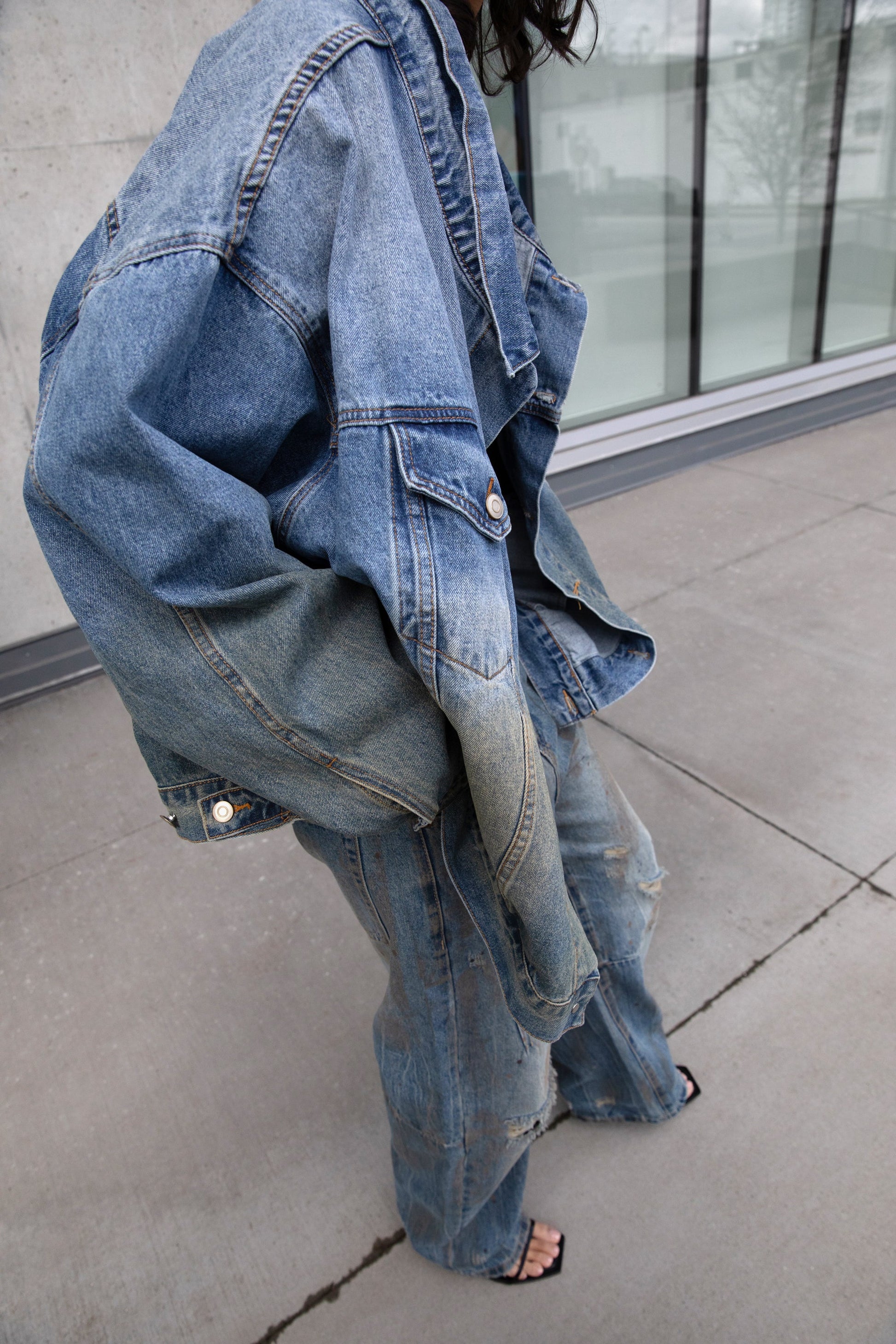 VESTE EN JEAN VINTAGE OVERSIZE