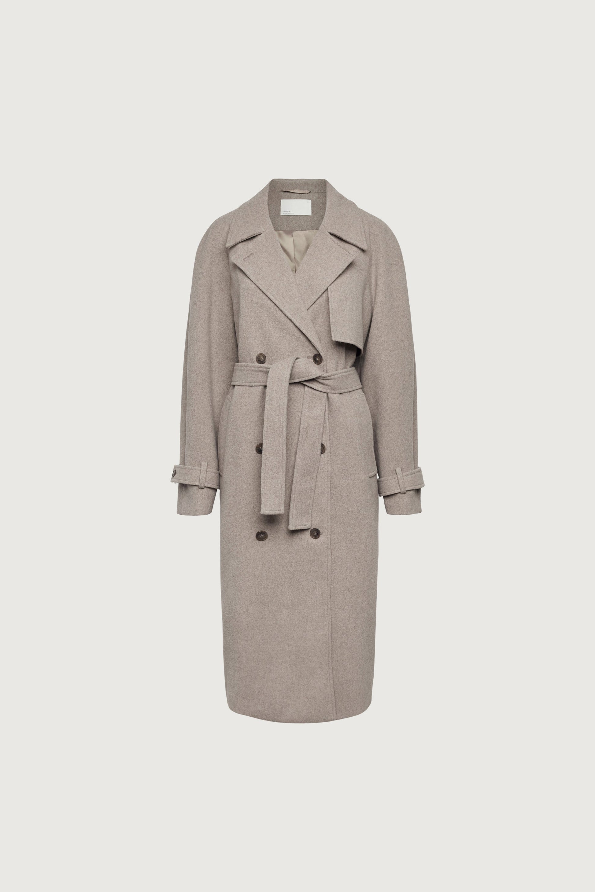 TRENCH-COAT EN LAINE MÉLANGÉE