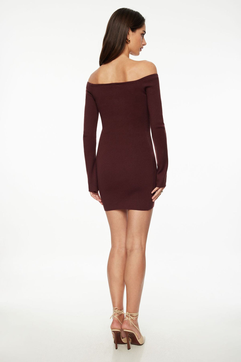 Ribbed Off Shoulder Mini Dress