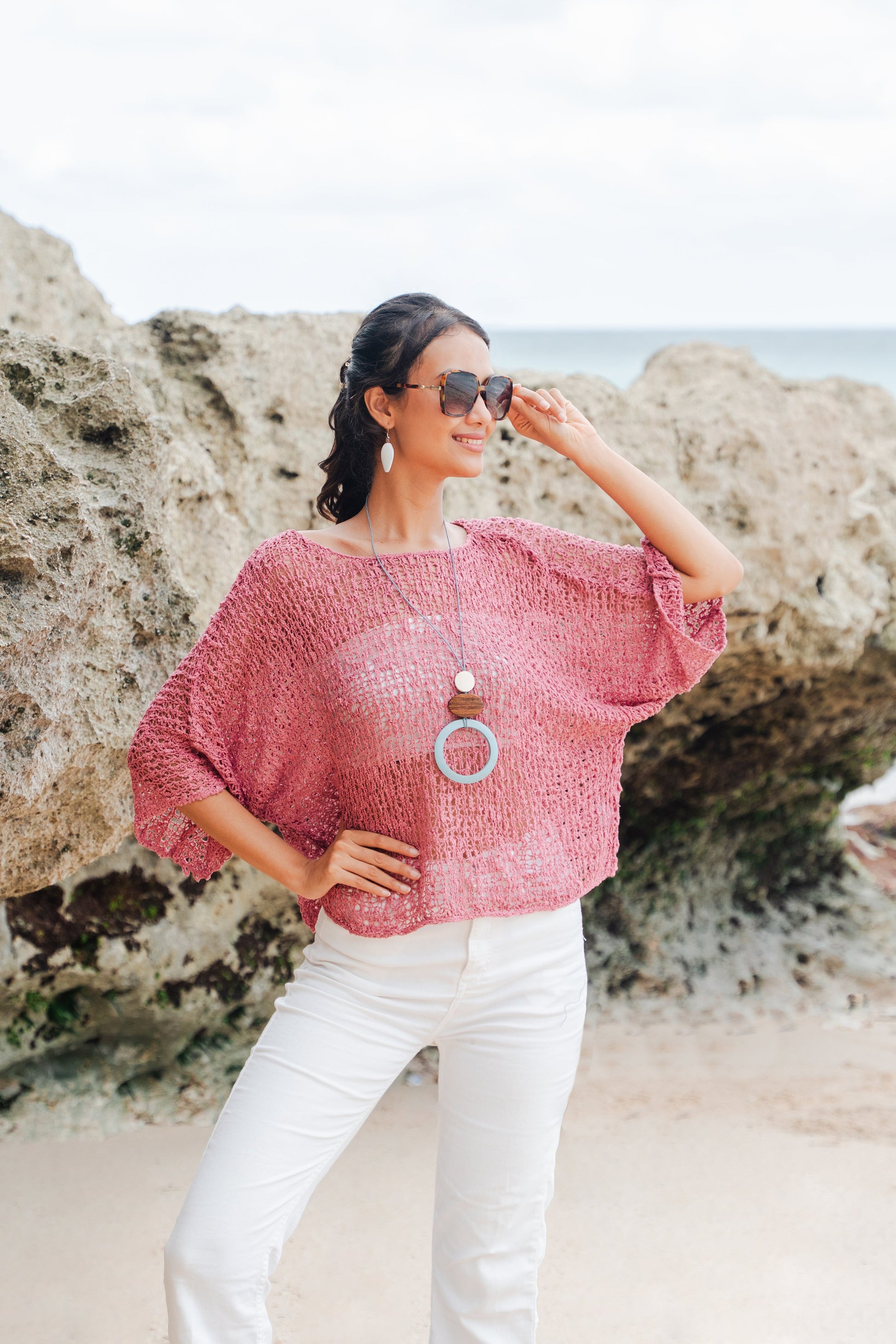 Short Sleeved Top - Dusty Pink