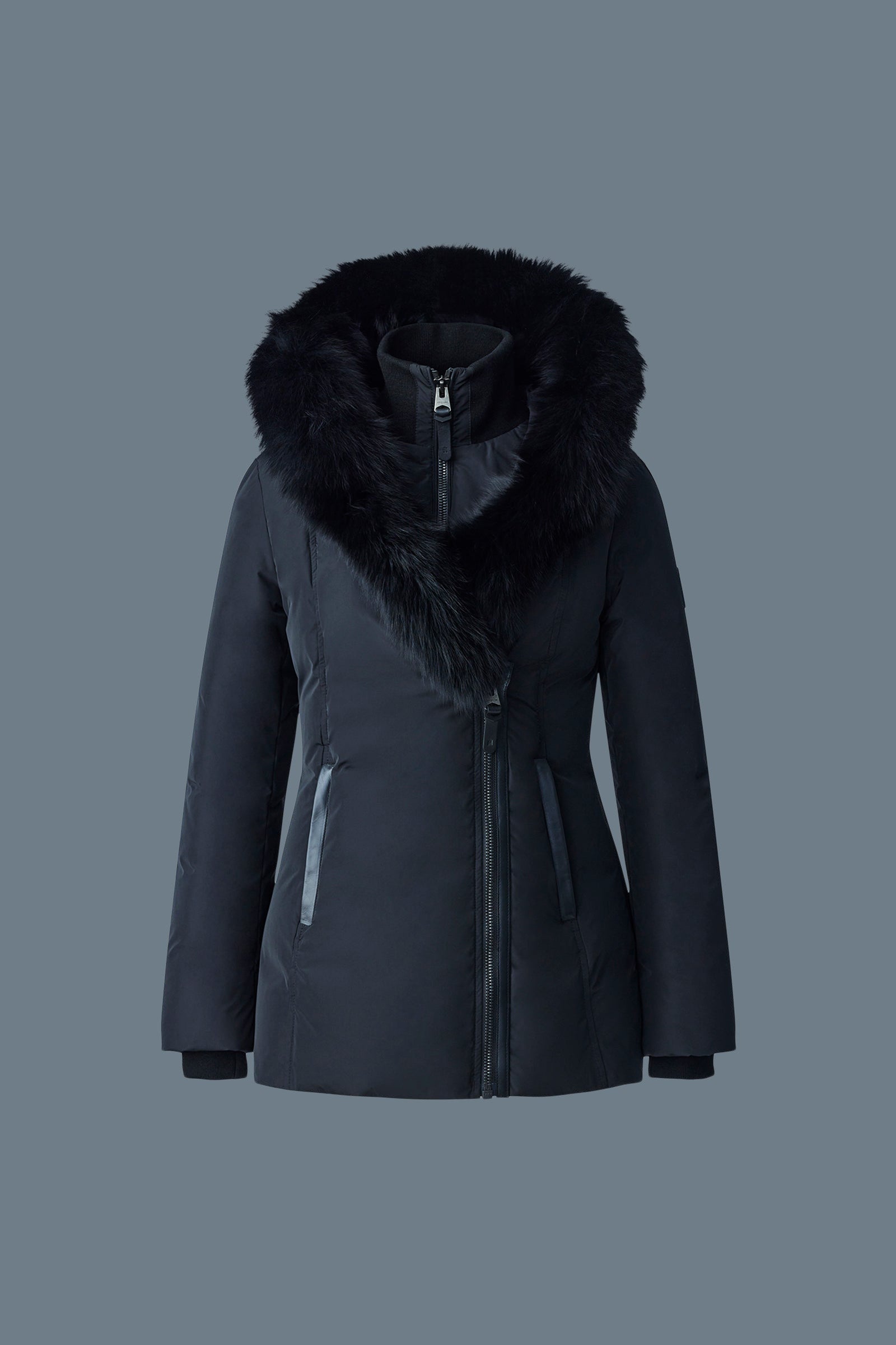 Manteau en duvet ADALI avec fourrure de renard bleu Signature Mackage Collar