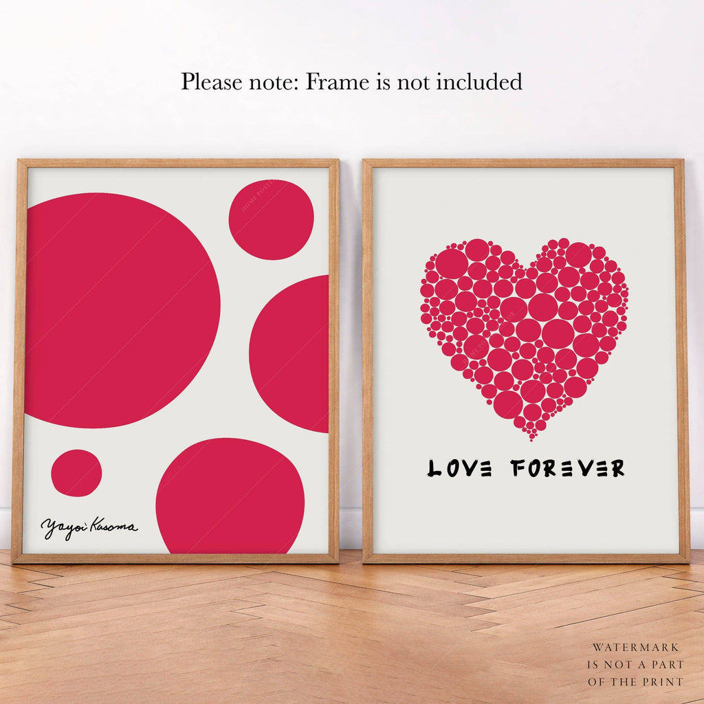 Yayoi Kusama Love Forever Set of 2 Art Prints – Modern Wall Decor