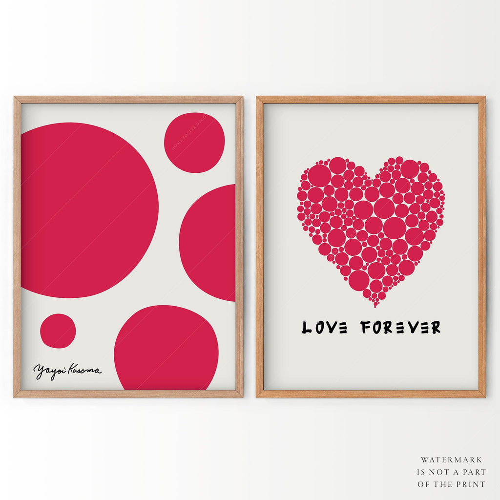 Yayoi Kusama Love Forever Set of 2 Art Prints – Modern Wall Decor