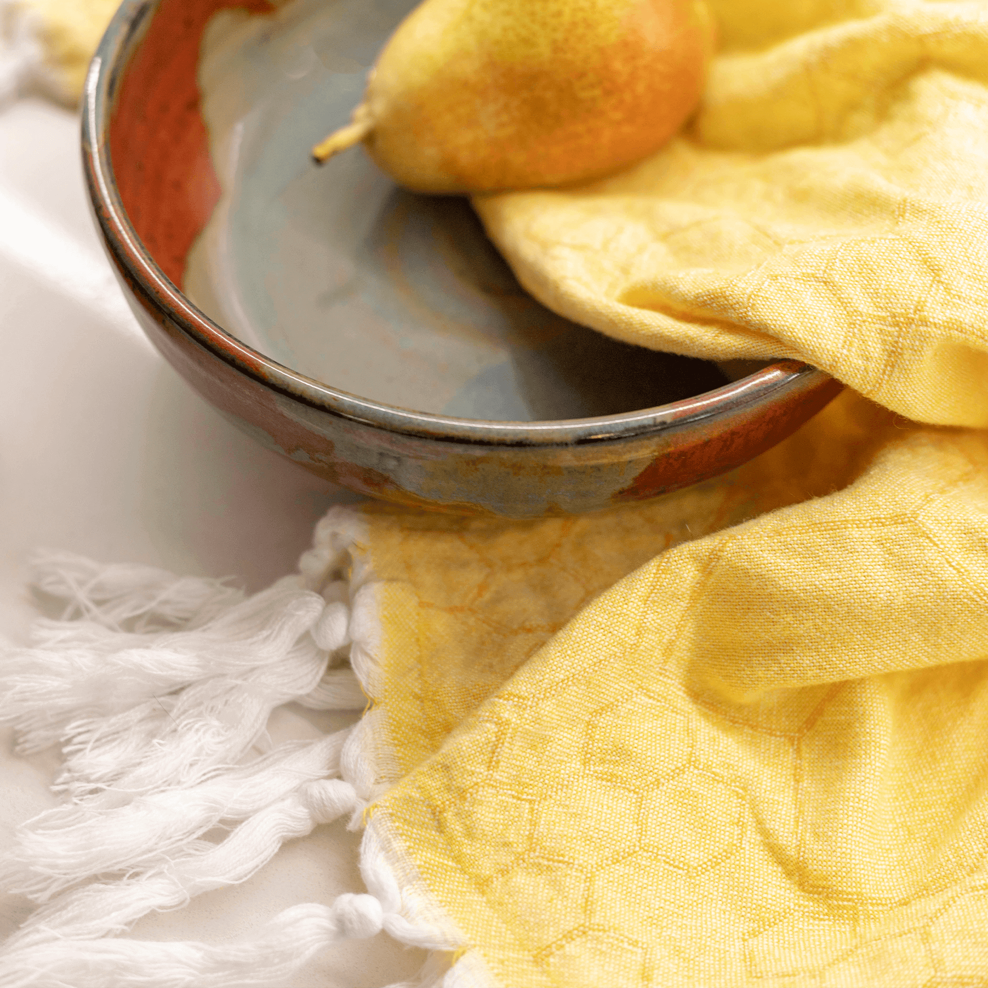 Turkish Towels Canada | Hand Towel | Yellow + Orange