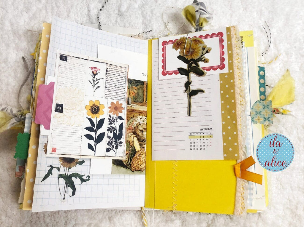 BIG Chunky Yellow Themed Junk Journal (from YouTube)