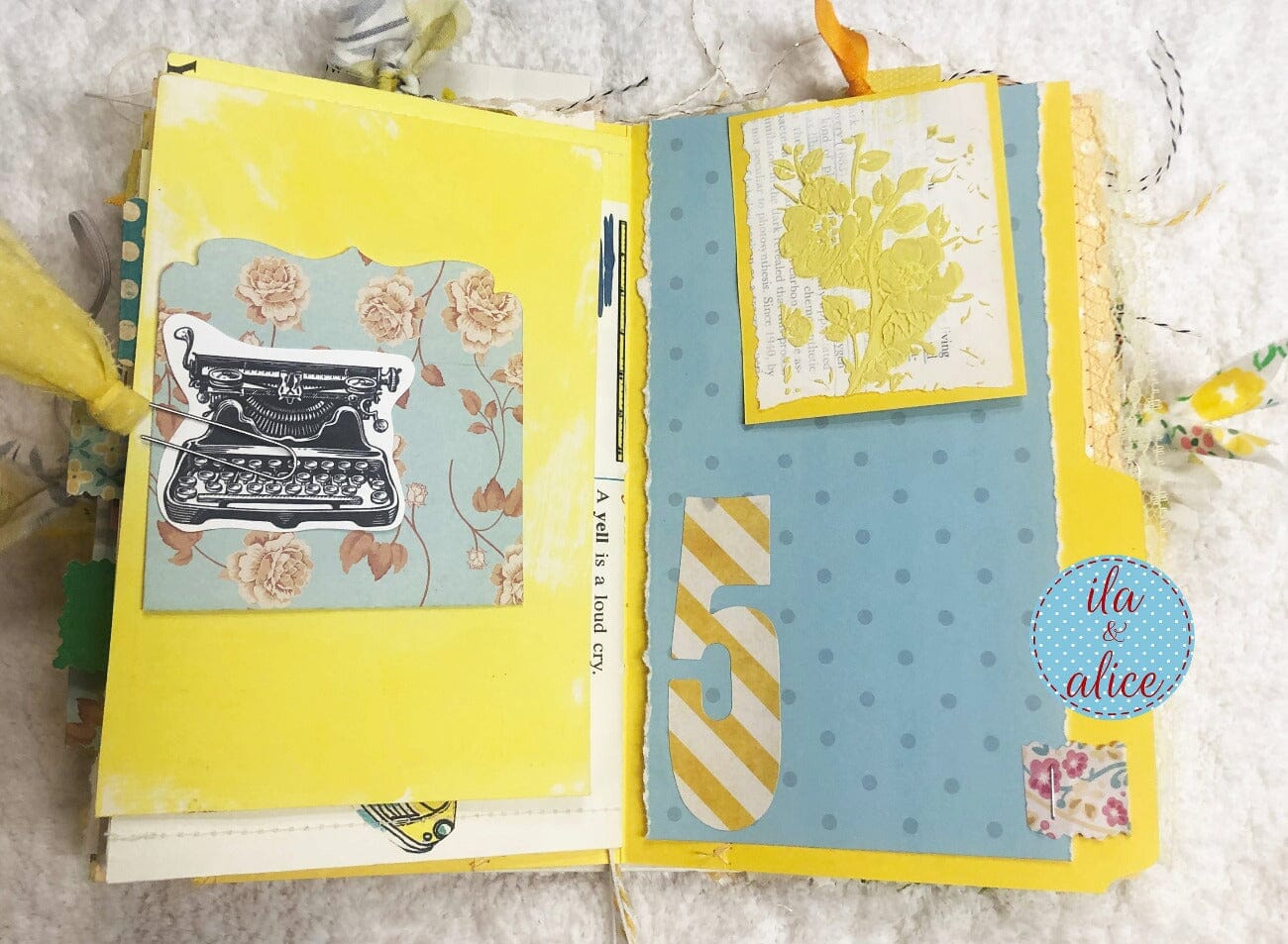 BIG Chunky Yellow Themed Junk Journal (from YouTube)