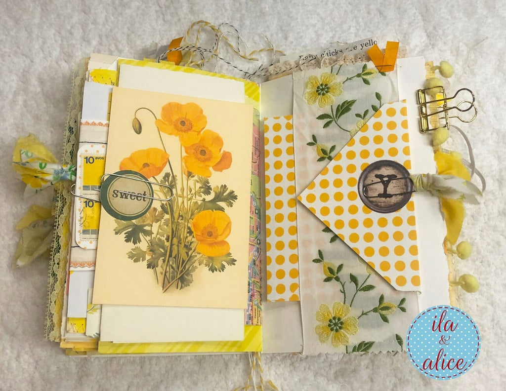 BIG Chunky Yellow Themed Junk Journal (from YouTube)