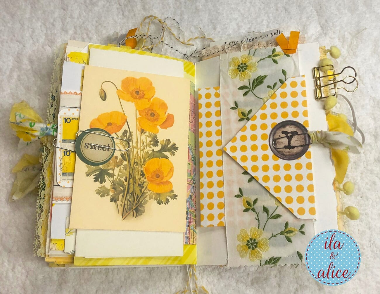 BIG Chunky Yellow Themed Junk Journal (from YouTube)