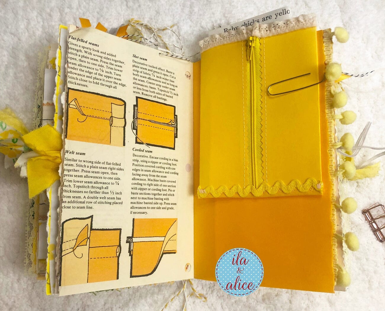 BIG Chunky Yellow Themed Junk Journal (from YouTube)