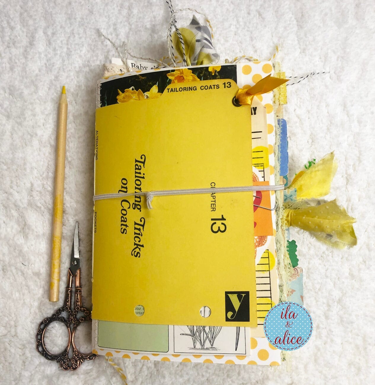 BIG Chunky Yellow Themed Junk Journal (from YouTube)
