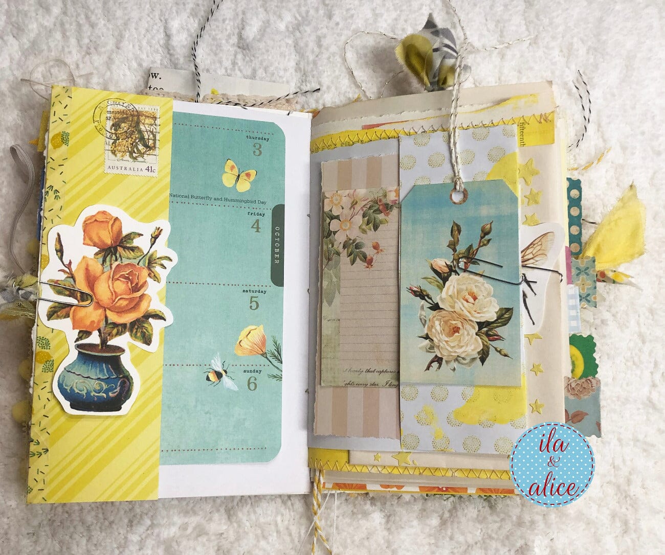 BIG Chunky Yellow Themed Junk Journal (from YouTube)