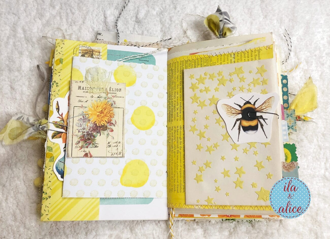 BIG Chunky Yellow Themed Junk Journal (from YouTube)