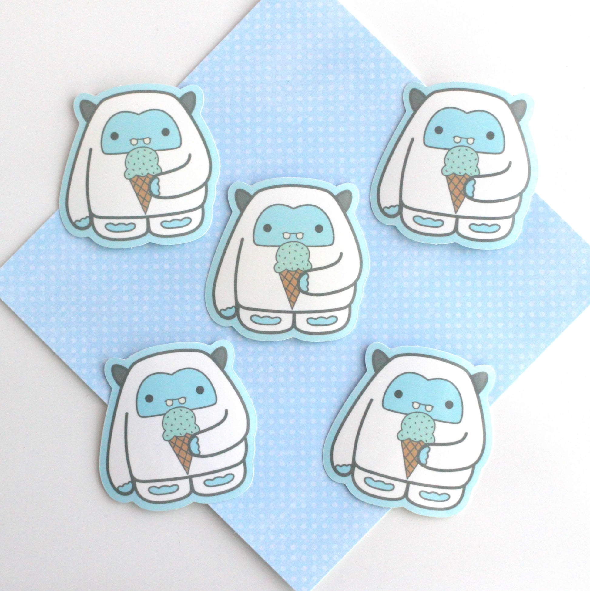 Mint Ice Cream Yeti Vinyl Sticker - Abominable Snowman Decal