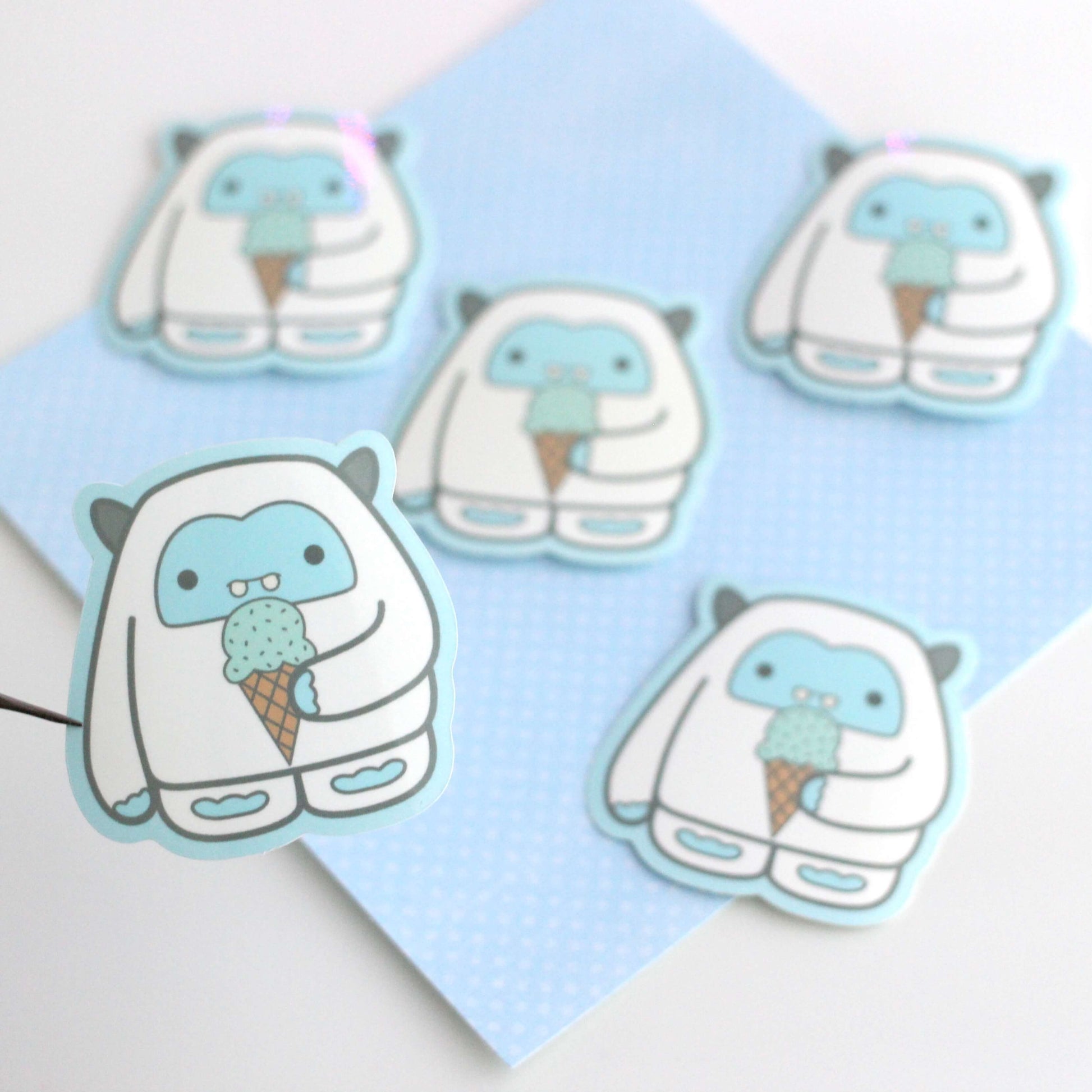Mint Ice Cream Yeti Vinyl Sticker - Abominable Snowman Decal