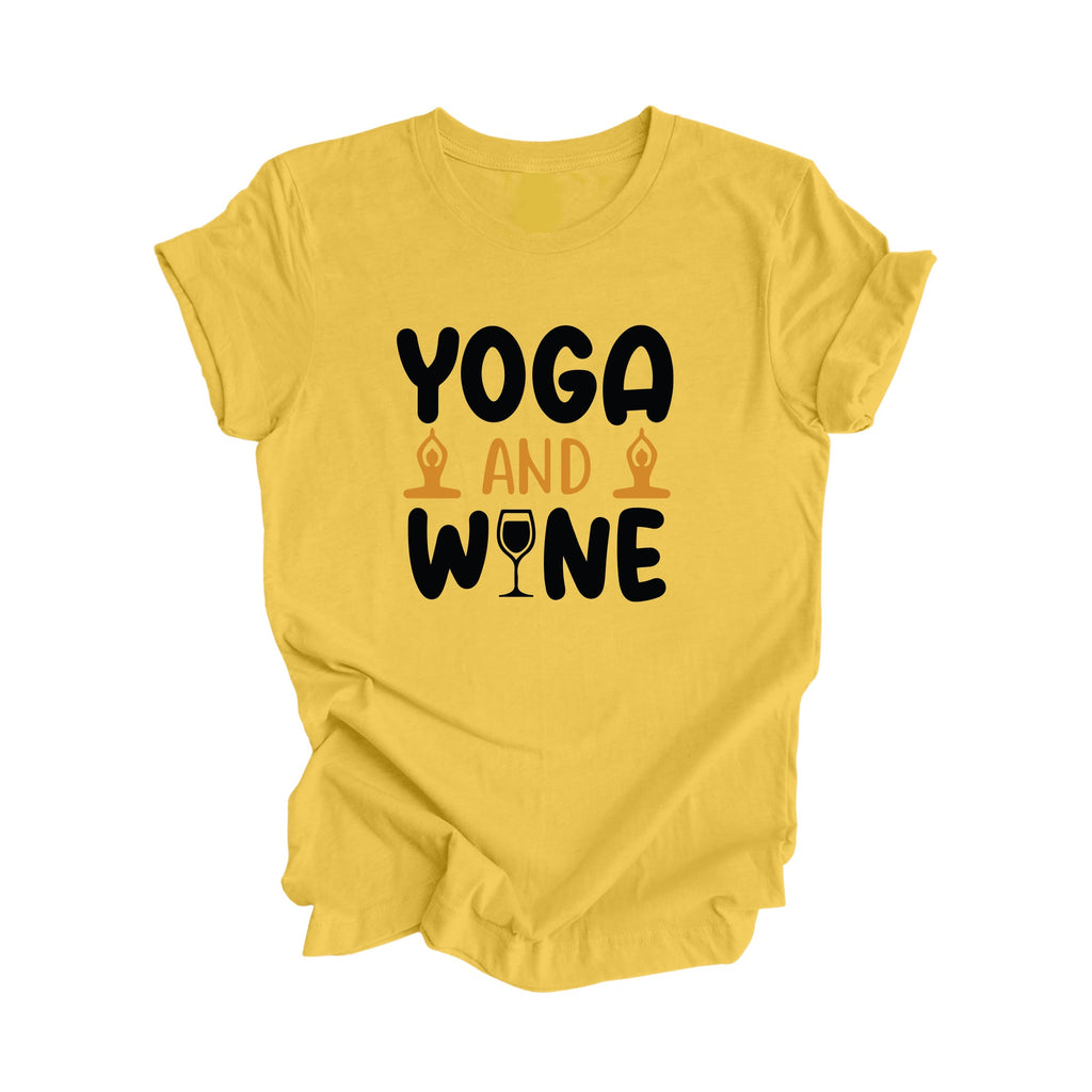 Yoga And Wine - Yoga Gift, Meditation Shirt, Yoga T-shirt, Yoga Lover Gift, Yoga Teacher Shirt, Wellness Shirt, Self Care Shirt - Inspired X