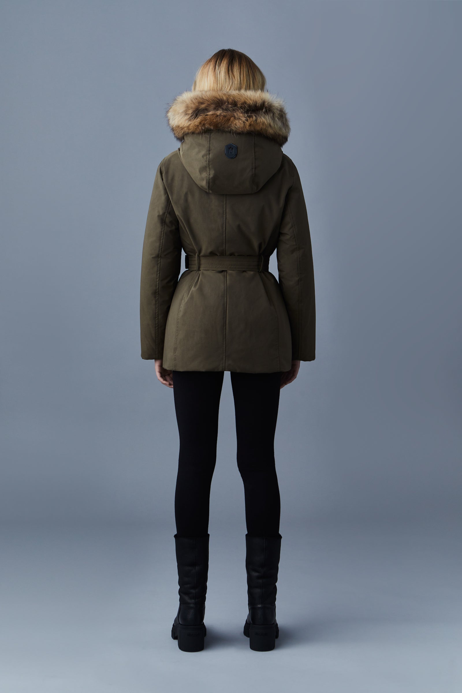 Parka en duvet 2 en 1 JENI avec plastron amovible et fourrure naturelle