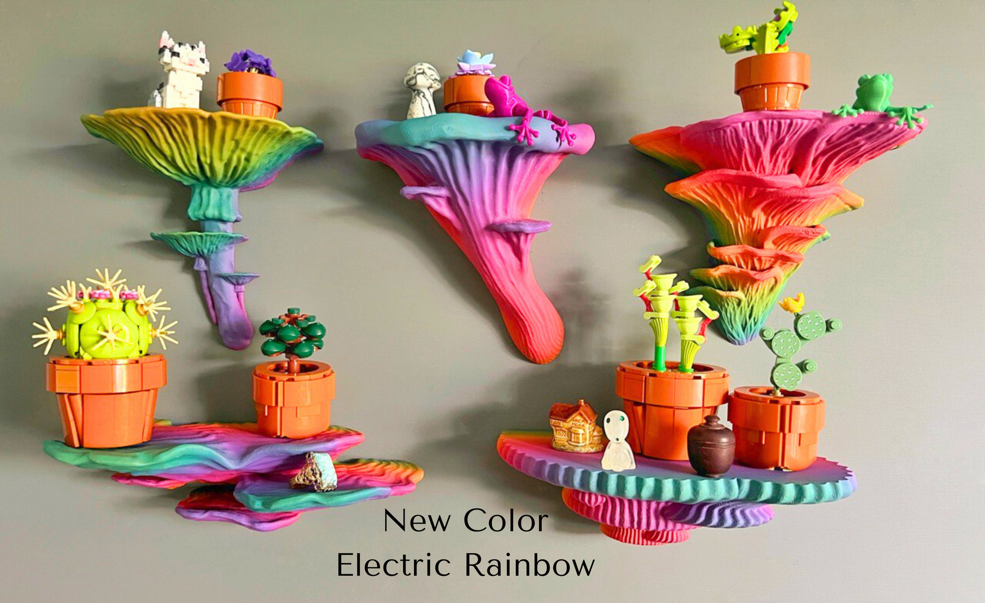 3d Printed Amanita Mushroom Shelf Glow in the Dark decor