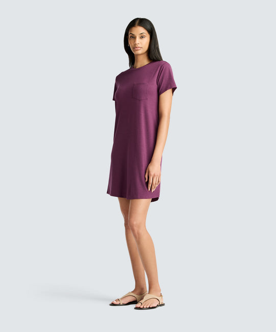 Robe t-shirt en laine mérinos pour femme
