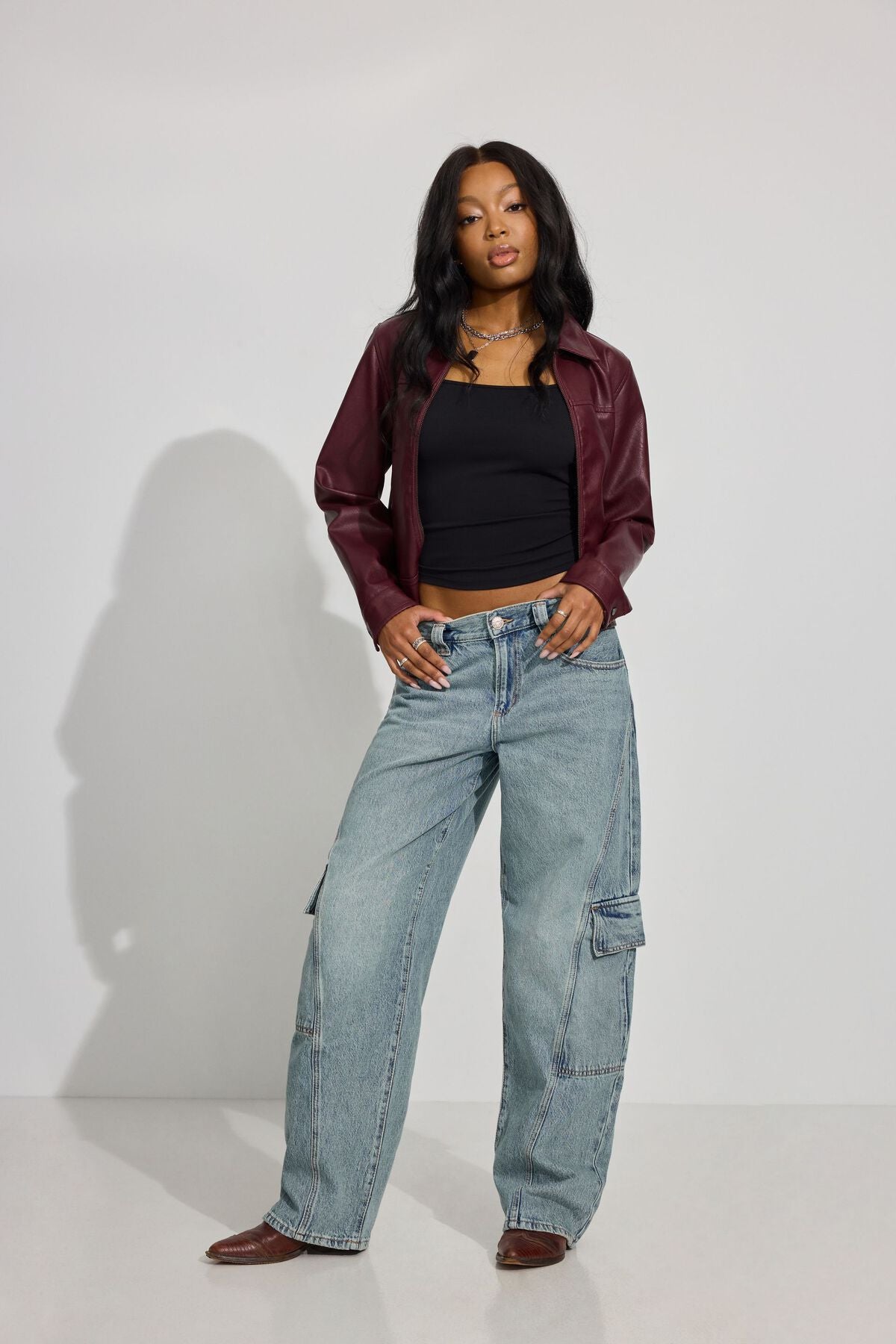 Low Rise Baggy Cargo Jeans