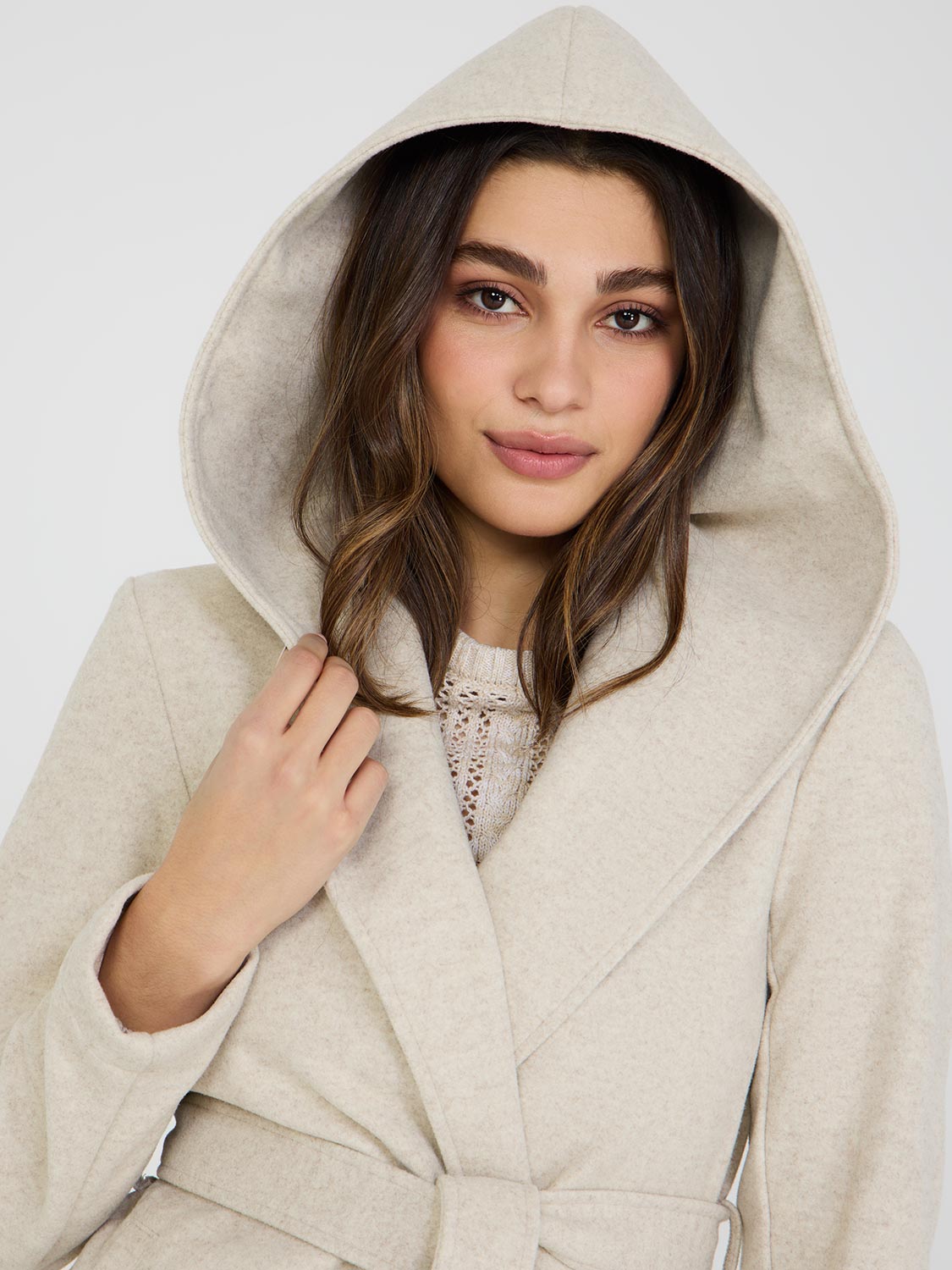 Manteau portefeuille à capuche