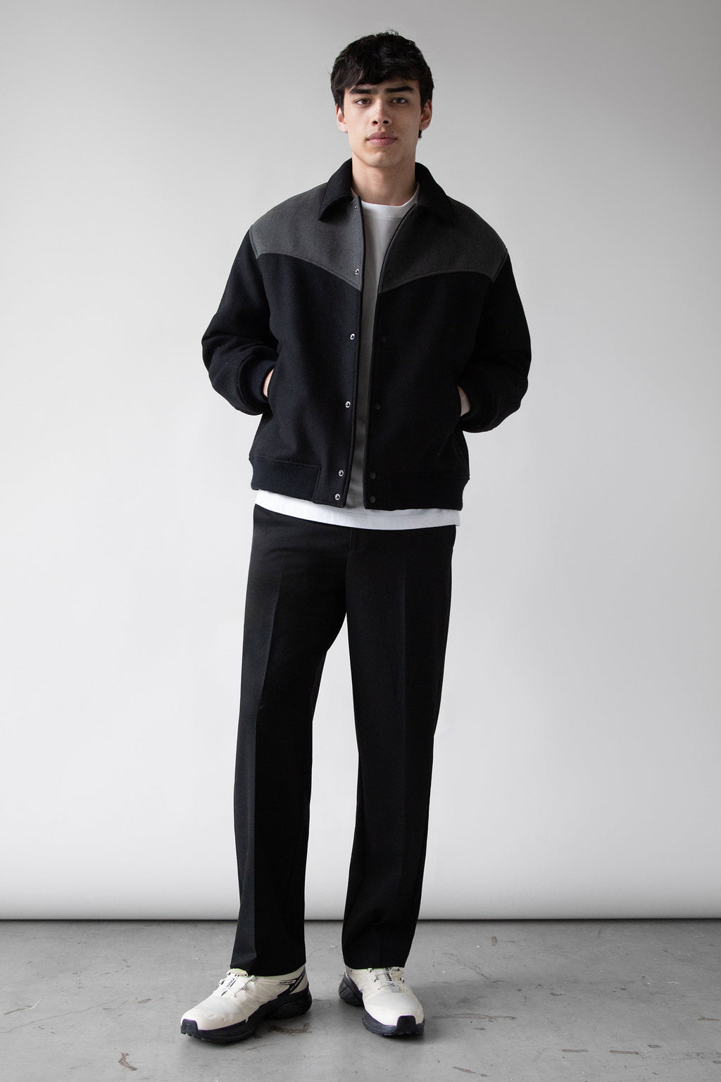 BLOUSON BOMBER EN LAINE MÉLANGÉE D'INSPIRATION WESTERN