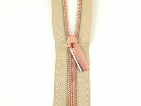 Sallie Tomato - Fermetures à glissière en nylon or rose : 2,7 m avec 9 tirettes - Beige n° 5