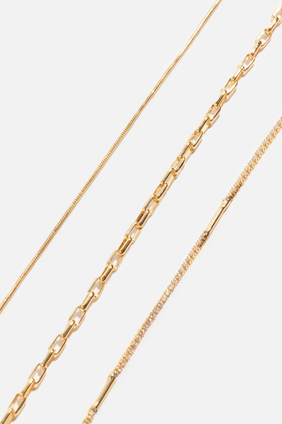 Lot de 3 colliers à chaîne délicats
