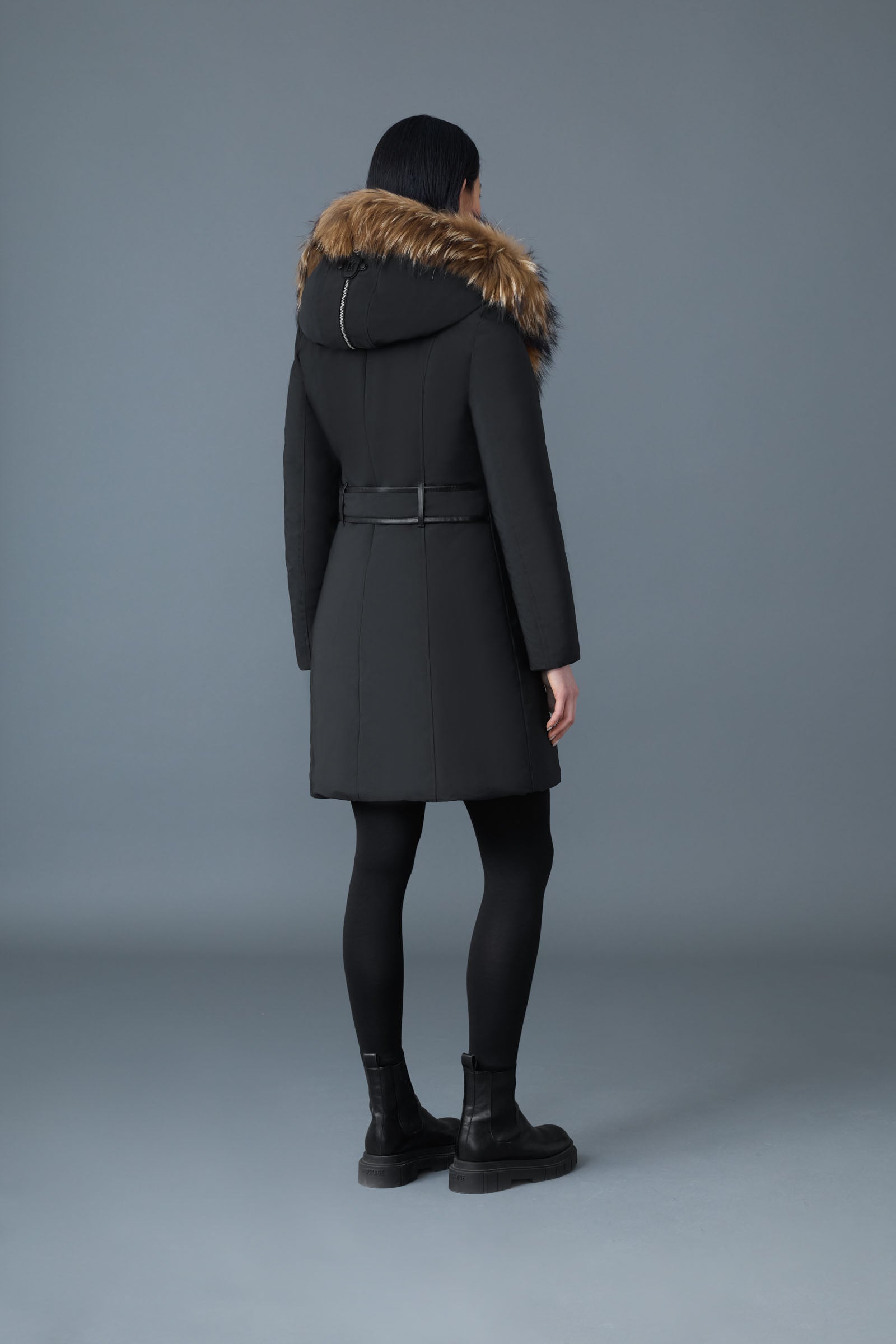 Manteau TRISH Powder Touch avec fourrure naturelle Signature Mackage Collar