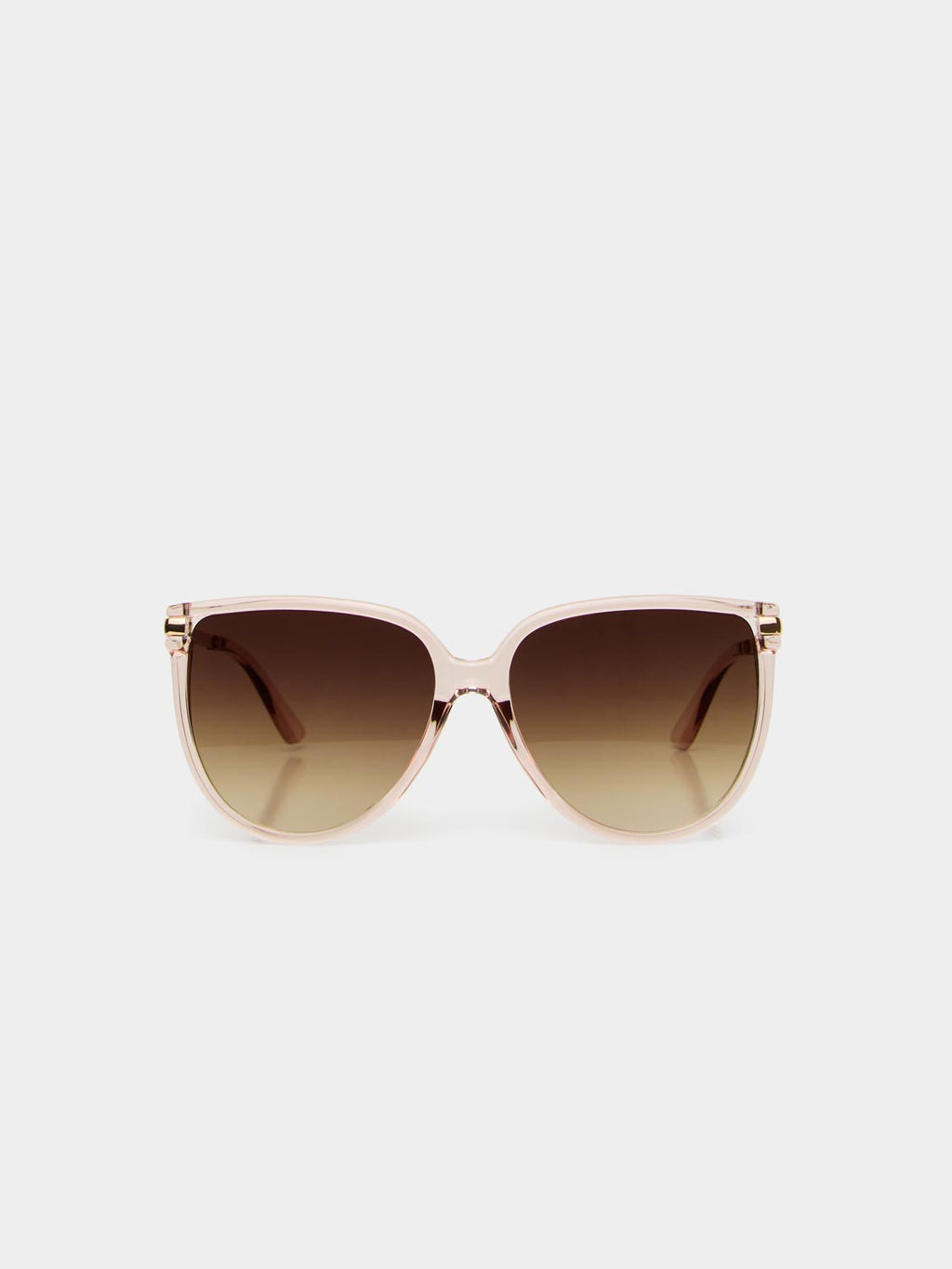 Lunettes de soleil œil de chat à monture transparente surdimensionnée