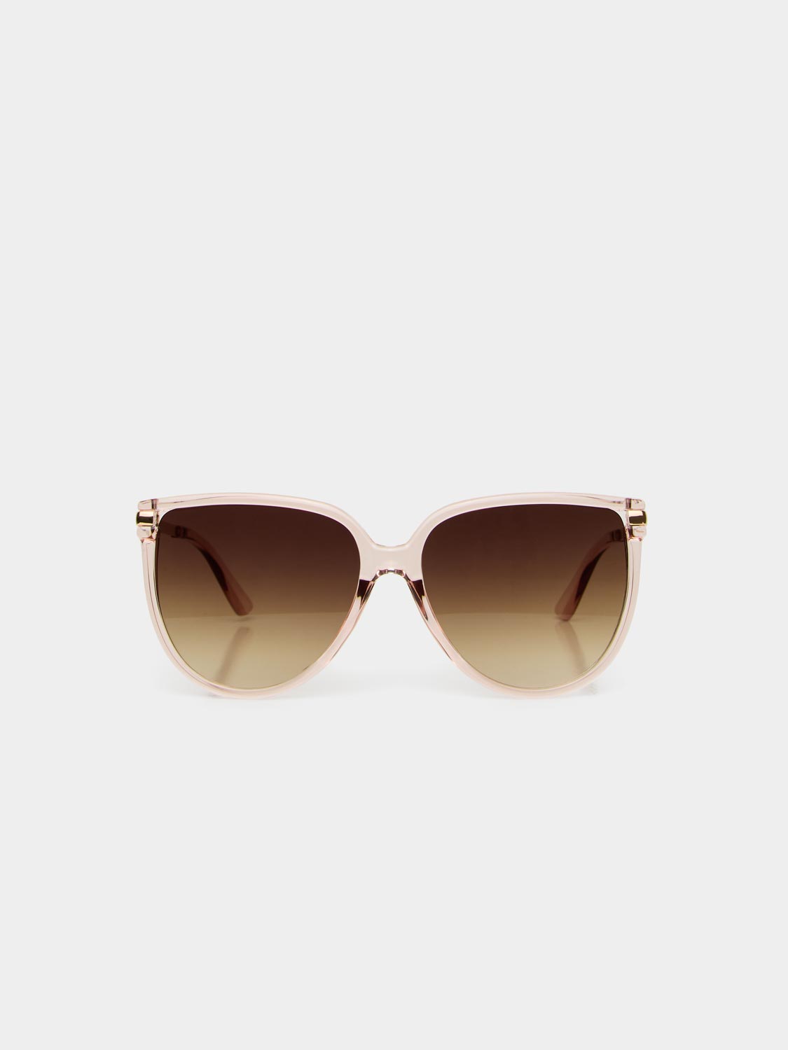 Lunettes de soleil œil de chat à monture transparente surdimensionnée