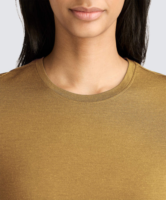 T-shirt ras du cou en laine mérinos pour femme