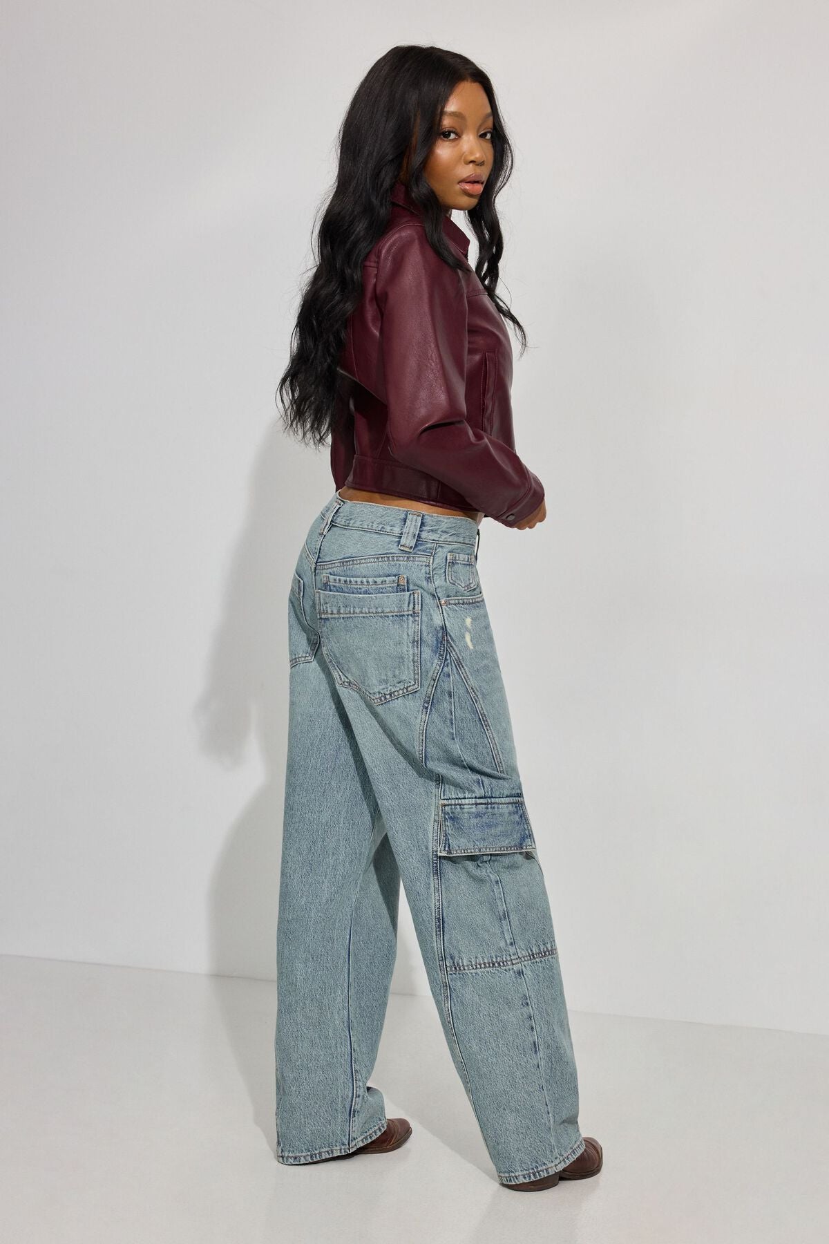 Low Rise Baggy Cargo Jeans