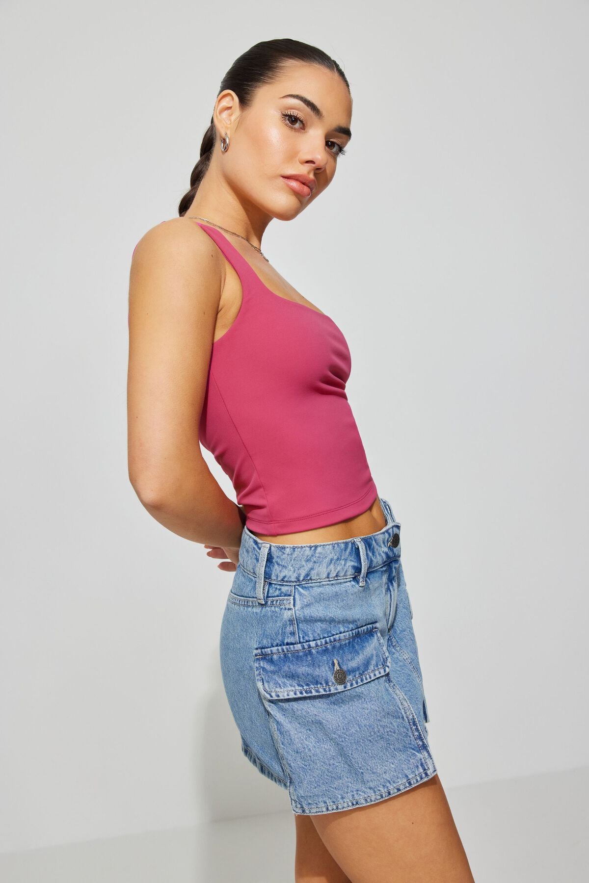 Jupe-short cargo en jean