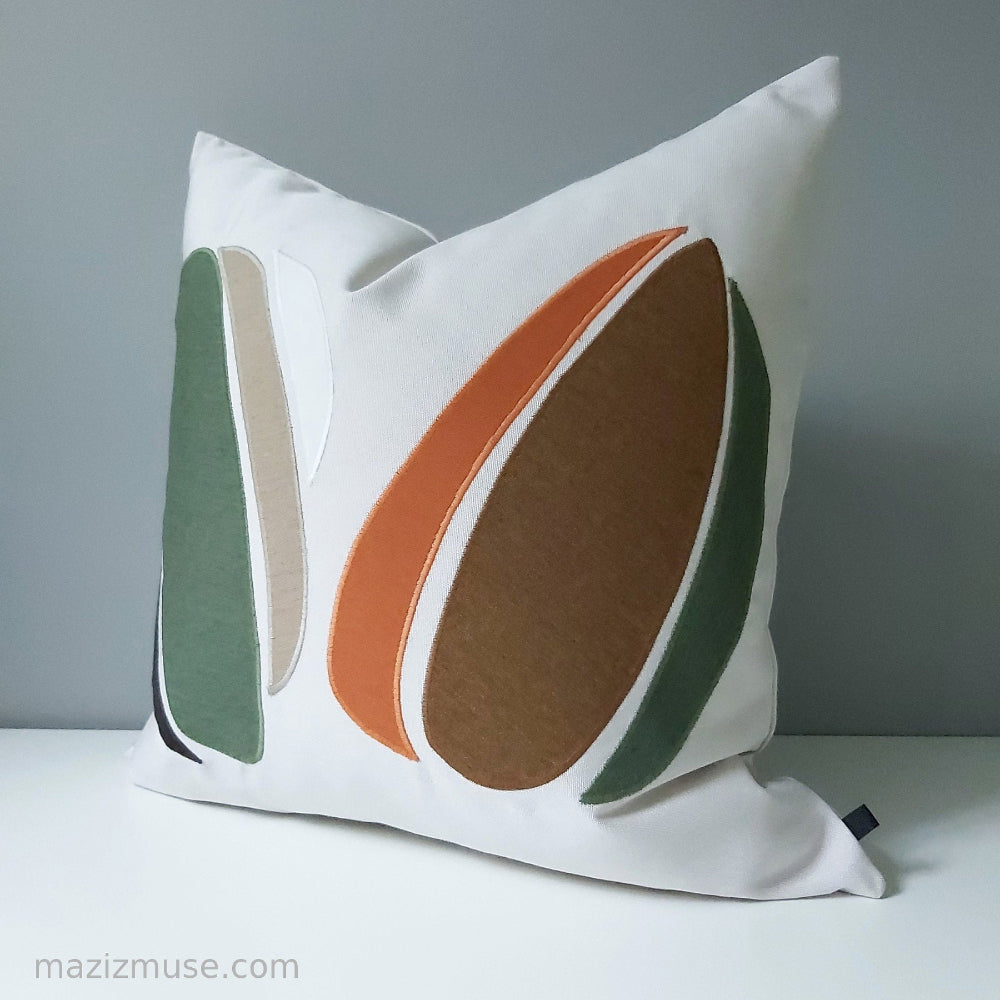 Coussin d'extérieur abstrait Sunbrella®, coussin moderne du milieu du siècle