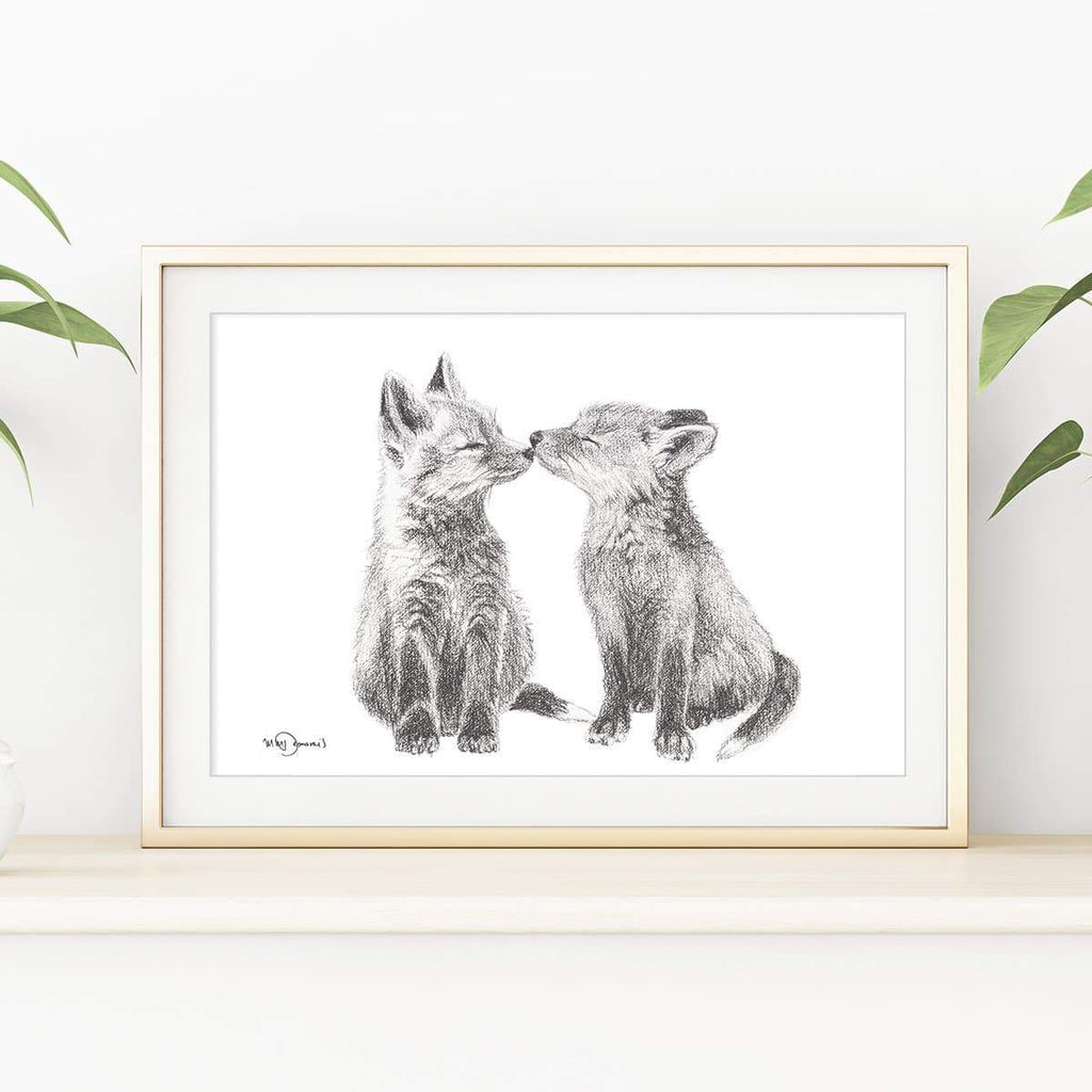 Adorable Baby Foxes - animal art print