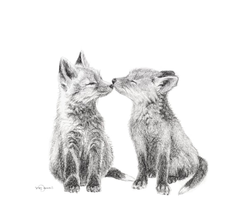 Adorable Baby Foxes - animal art print