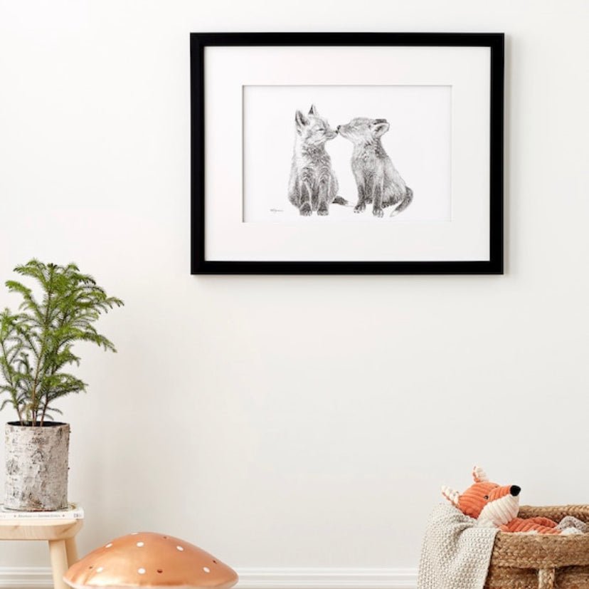 Adorable Baby Foxes - animal art print