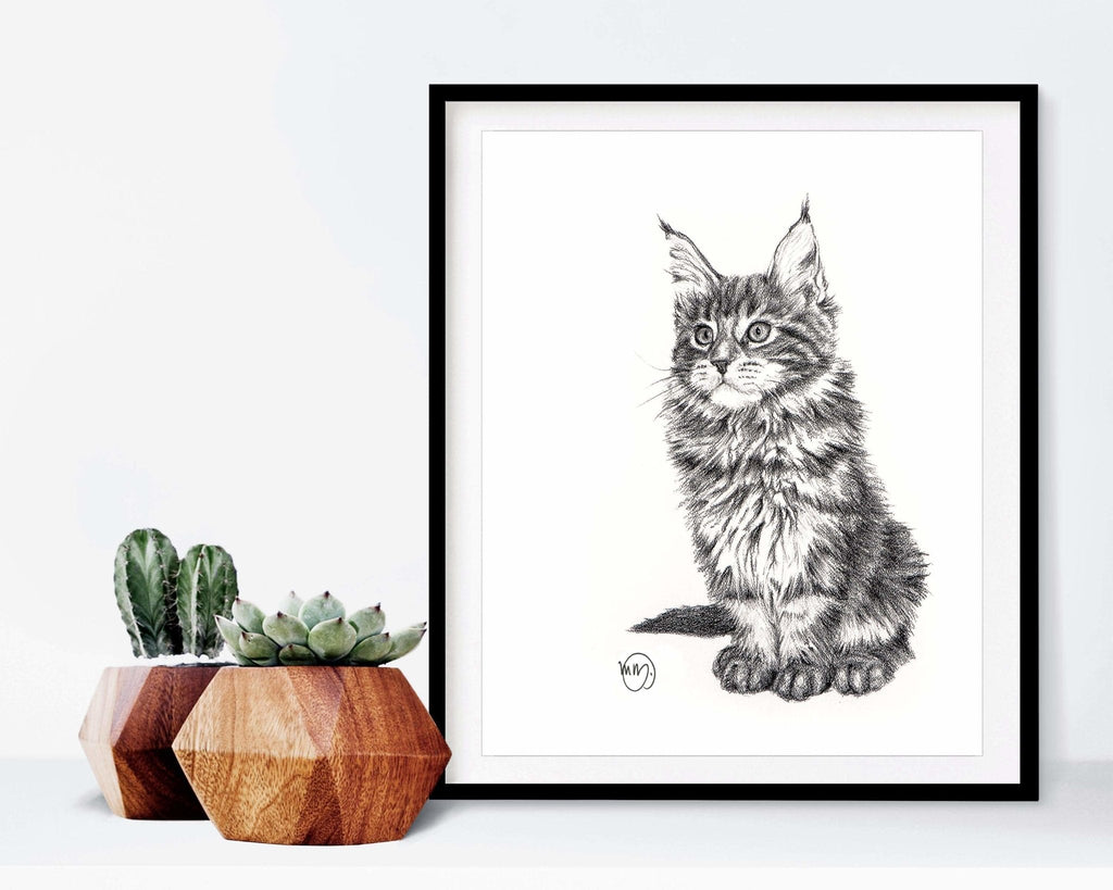 Adorable Cat - nursery decor - art print