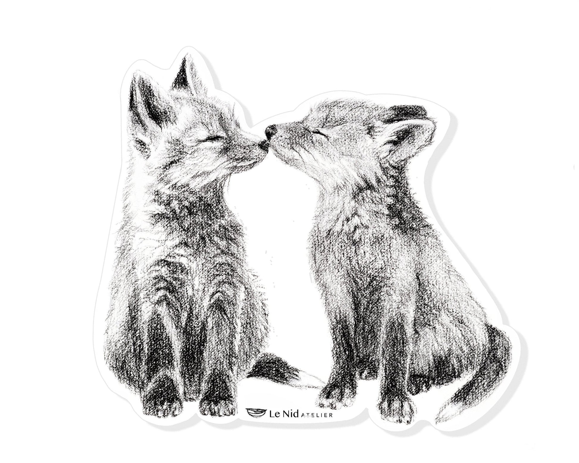 Adorable Foxes Stickers for Water Bottle, Agenda or Computer