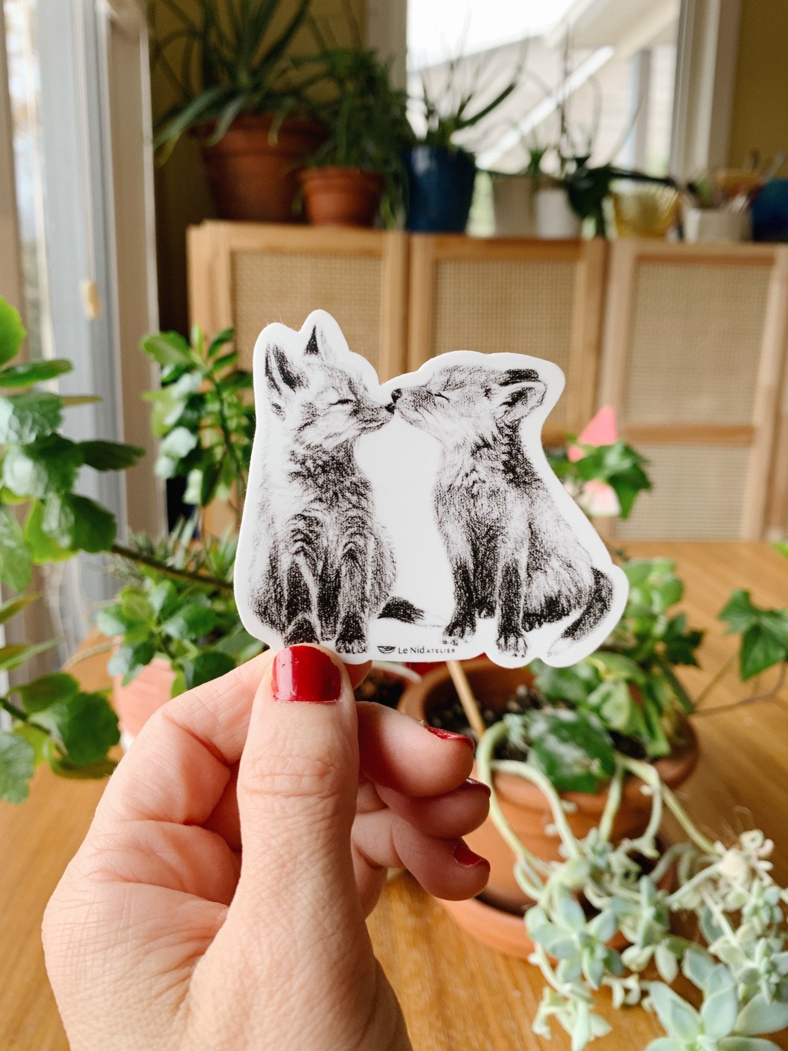 Adorable Foxes Stickers for Water Bottle, Agenda or Computer