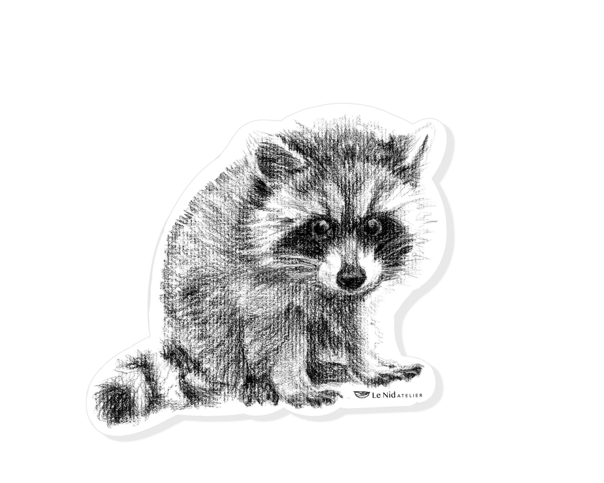 Adorable Raccoon Sticker for Water Bottle, Agenda or Computer