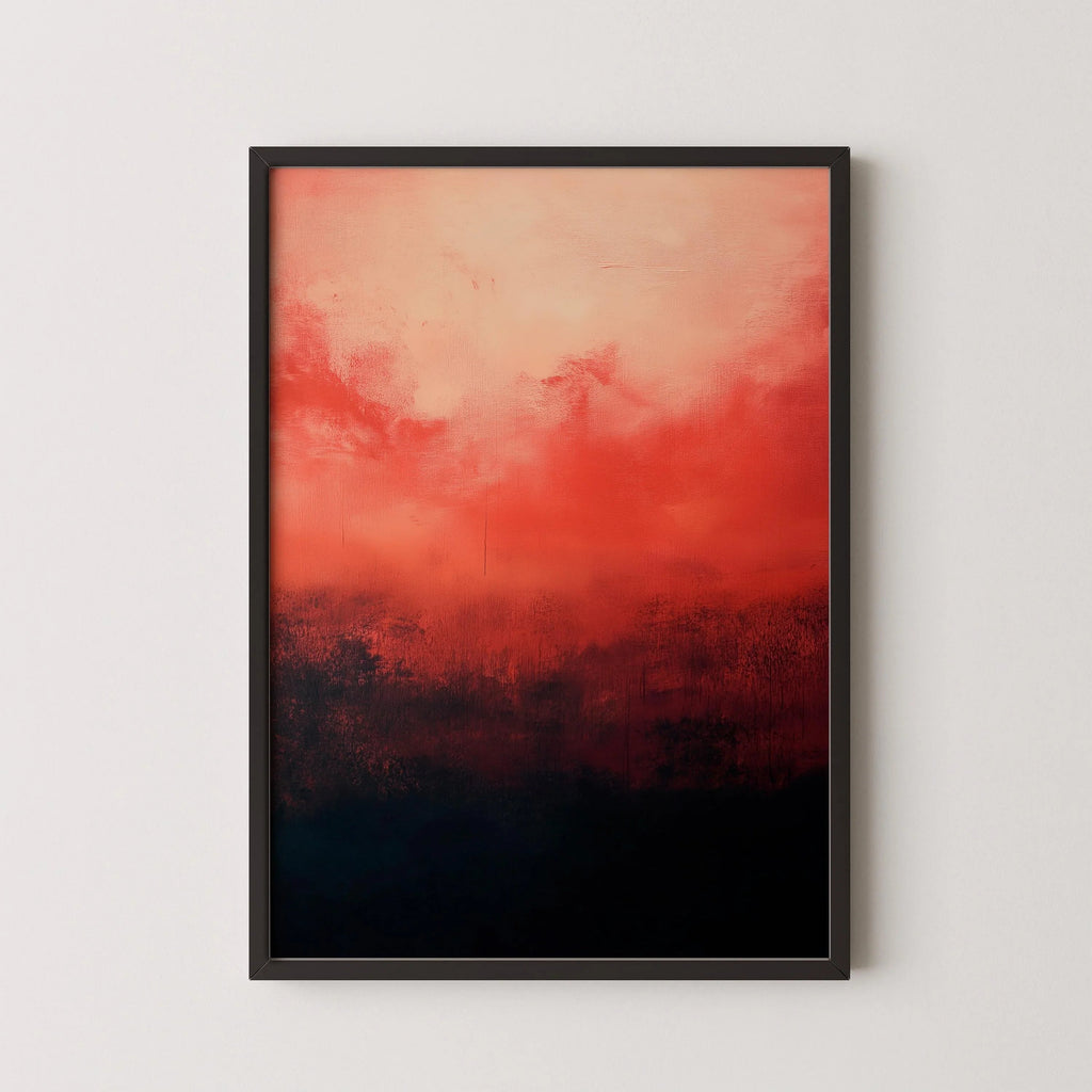 D'après Mark Rothko - Noir et Rouge (Color Field : IA) | Art abstrait moderne (Disponible encadré à la main ou non encadré)