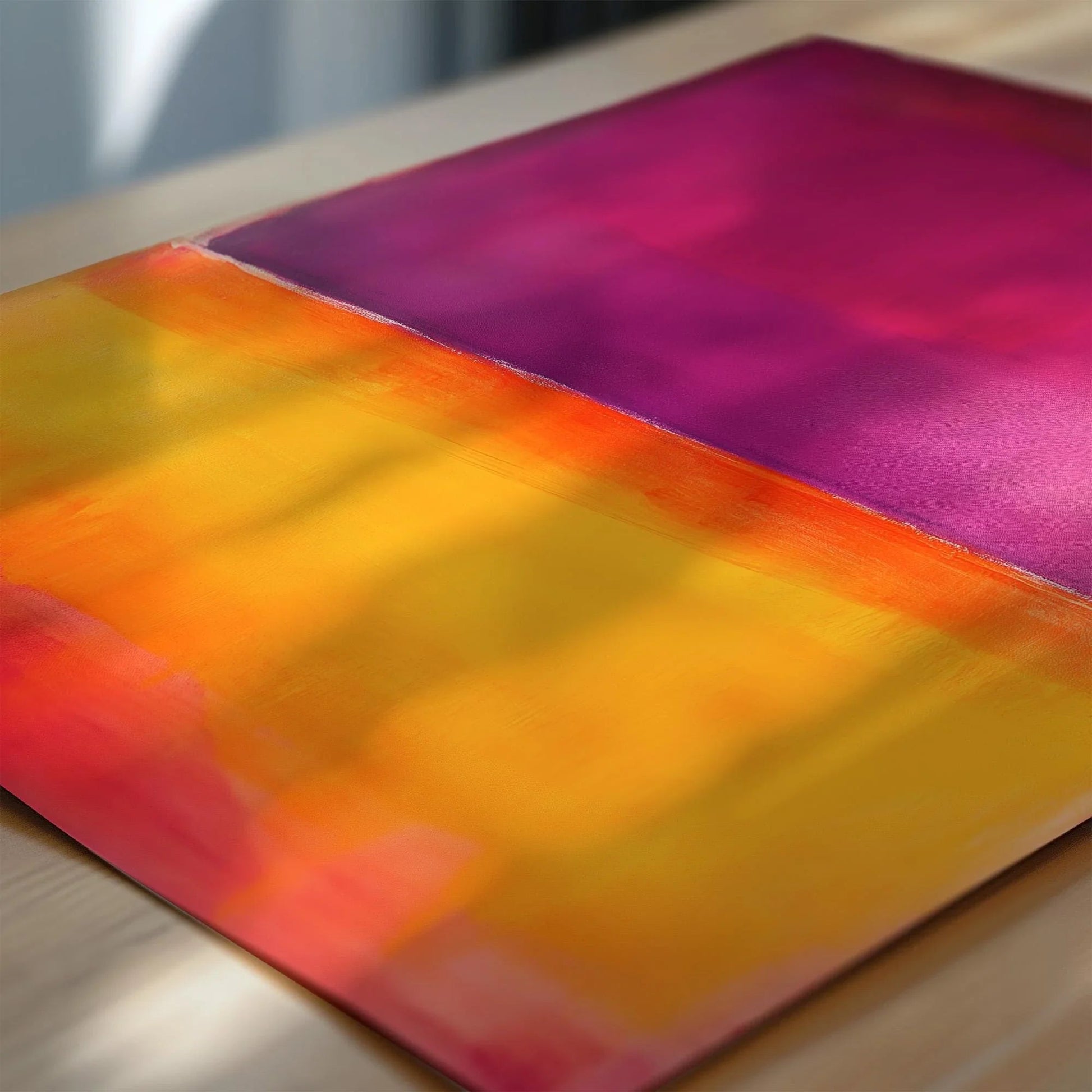 D'après Mark Rothko - Orange et violet (Color Field : IA) | Art abstrait moderne (Disponible encadré à la main ou non encadré)