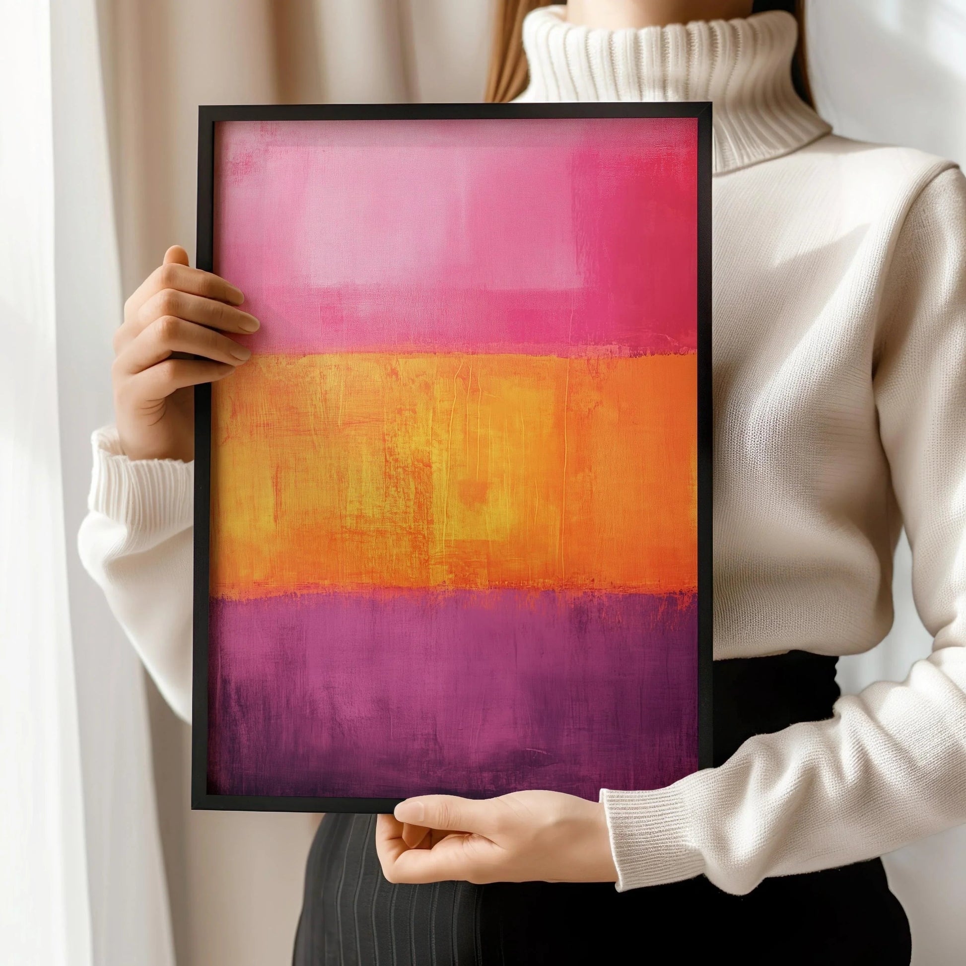 After Mark Rothko - Orange and Purple II (Colour Field: AI) | Modern Abstract Art (Available handframed or unframed)